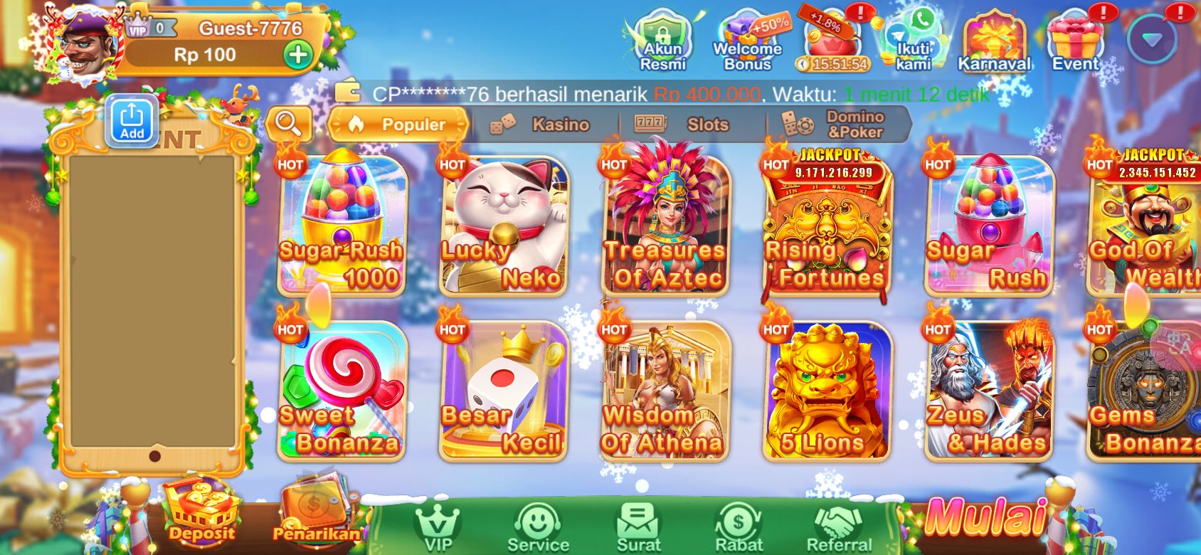 Permainan slot populer di 777zx dengan jackpot miliaran rupiah.